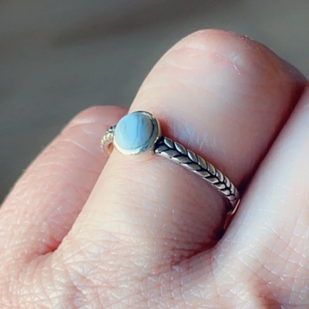 Sterling Silver Howlite Semi-Precious Ring